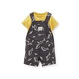 Carter's Baby Boys' 2 Piece Print Shortall Set (Baby) - Gray