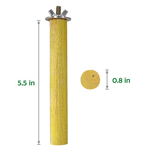LiMio Bird Perch Parakeet Toys Conures Stand 5 PCS Colorful Natural Wood Perch Parrot Cage Accessories