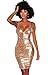 M.Brock Womens Sequin Glitter V Neck Sleeveless Bodycon Mini Dress Party Club Dress