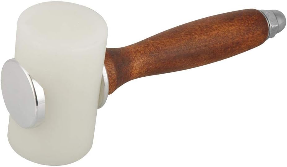 Leather Hammer, T Shape Leather Nylon Hammer Wood Handle Leather Carving Mallet Craft Tool
