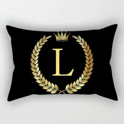Moonyue 30x50cm Letter Cushion With Inner Core Polyester Decorative Pillows For Sofa Black Throw Pillow Cover Decoration 30x50cm L