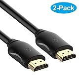 Rankie HDMI Cable, High-Speed HDTV Cable, Supports Ethernet, 3D, 4K and Audio Return, 2 Pack, 6 Feet