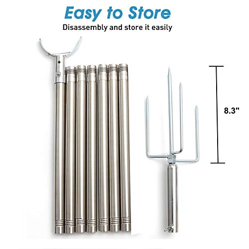 MIYA Light Pole - Outdoor 9ft Light Pole for String Lights - Outside Stainless Steel String Lights Pole for Yard Garden - String Lights Pole Stand for Night Wedding and Party