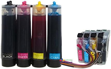 Pre-filled CISS / CIS Bulk System for Brother LC203 LC205 (NonOEM) Cartridges. It can be used in Brother printers: MFC-J680DW, J880DW, J885DW, DCP-9022 CDW, L2500D, HL-2275DW, J4625DW, J5320DW