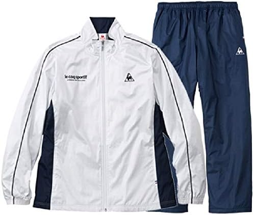 Amazon ウインドブレーカー 上下セット メンズ ルコック Lecoqsportif トレーニング スポーツウェア 男性用 裏起毛 ウインドブレイカー ジャケット ロングパンツ 上下組 Qmmmjf22 Qmmmjg22 M Wht ホワイト フィットネス トレーニング ジャケット 通販
