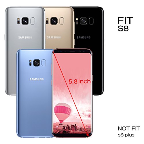 ULAK Galaxy S8 Case, Hybrid Slim Stylish Protective Case 2-Piece Dual Layer Style Hard Cover for Samsung Galaxy S8 2017 (Minimal Mint Stripes+Grey) Will not Fit S8 Plus