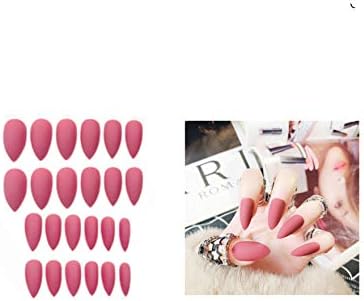 False Nails Matte 24pcs Long Tips for 10 Pure Color Chip Gel for Nails Extensions Nail Tips Faux Ongles Fake Nails,04