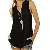 Vanberfia Women's Casual Summer Women Blouse Tops Sleeveless Shirt (L, 6275)