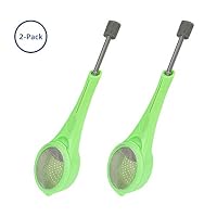 Andyly Total Tea Infuser Portable Green Silicone Tea Strainer Gadget Measure Swirl Steep Stir Press for Tea Bags Loose Leaf Tools Coffee Tea Bag Squeezer