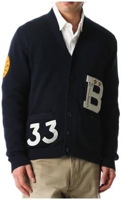 Amazon Salt Pepper ワッペンカーディガン メンズ 04 ネイビー カーディガン 通販