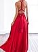 Clothink Women Red Convertible Wrap Bandage Bridesmaid Dress S