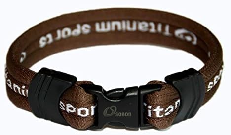 Germanium & Titanium Energy Balance Sports Health 1200 anion bracelet by Sobon (Brown, M - 7.75")