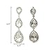 EleQueen Women's Silver-tone Austrian Crystal Tear Drop Pear Shape Long Earrings