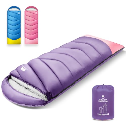 TANSTRIDER Sacs de couchage pour adultes et adolescents, sac de couchage léger 3 saisons, compact et imperméable, équipement de randonnée pour hommes et femmes, sac de compression par temps chaud
