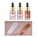 Beauty Glazed Face Glow Liquid Highlighter Contour Make Up Glitter Brighten Shimmer 3D Highlighters Waterproof (BRONZE)