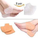 Heel Protectors- PURENJOY Heel Protective Sleeve & Heel Spur Pads for Relief Plantar Fasciitis & Heel Pain, Reduce Pressure on Heel, Cracked Heel with 100% Soft Flexible Silicone-4 Pieces