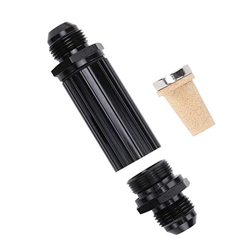 AC PERFORMANCE Black Aluminum AN6 Inlet Fuel Filter with 30 Micron
