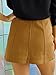 Persun Women's Faux Suedettte Button Closure Plain A-line Mini Skirt