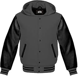 GOKTOG Hooded Varsity Jacket Women, Baseball