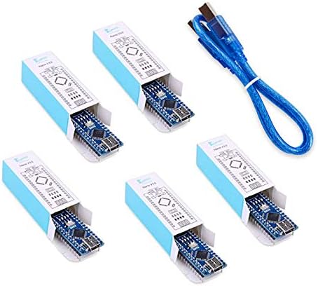 Keywish Nano V3.0 for Arduino, Mini V3.0 USB Nano ATmega328P 5V 16M Micro Controller Board Welded Module with Cable (5PCS)