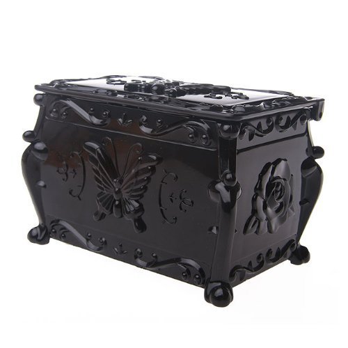 1 X Anna sui style Classic Black Retro Double makeup cotton cosmetics Storage box