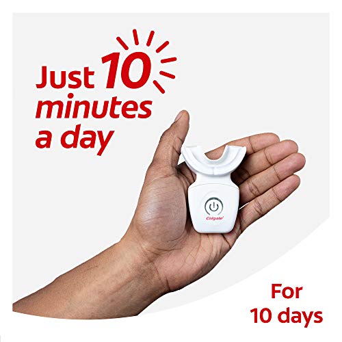 Colgate Optic White At Home Teeth Whitening Kit, LED Blue Light Tray