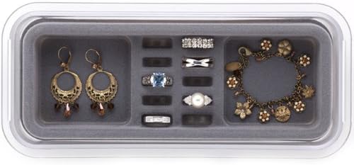 Neatnix Stax Jewelry Rings &amp; Things Mini Organizer Tray, Pearl Grey