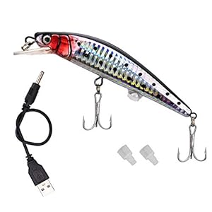 Fransande Leurre électrique Rechargeable Usb Led Twitching Fish Appât électrique Vivant Vibrant Leurre De Pêche Triple…