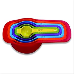 Measuring Cups 6 pcs Set, Measuring Spoons Kitchen Utensils, Gadgets Cup Measurements Set, Plastic Cups Multi Colour
