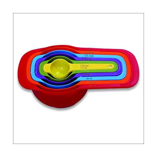 Measuring Cups 6 pcs Set, Measuring Spoons Kitchen Utensils, Gadgets Cup Measurements Set, Plastic Cups Multi Colour