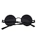 GAMT Retro Gothic STEAMPUNK Round Sunglasses Metal Frame Mirrored Circle Lens Black