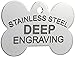 Pawsitively Pet Tags Stainless Steel Custom DEEP Engraved Pet ID Tags Personalized Front/Back Dog Tags for Dogs and Cats - XL Bone 1-1/3