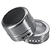 Bekith 16 Pack Stainless Steel Magnetic Multi-Purpose Spice Storage Tins, Clear Top Lid with Sift or Pour, Magnetic on Refrigerator and Grill (12)