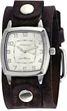 Nemesis #NFB017S Men's Vintage Square Collection Brown Wide Leather Band Watch