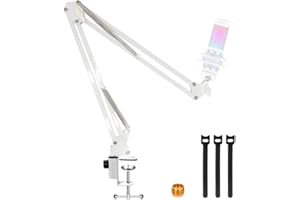 White Boom Arm for Hyperx Quadcast S, Professional Adjustable Hyperx Quadcast White Mic Boom Arm, White Stand Compatible With Quadcast Microphone By YUZUHOME