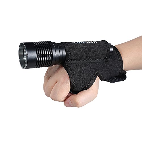 Ano Neoprene Diving LED Flashlight Soft Hand Gloves with Adjustable Belt Size L - Thumbnail 2