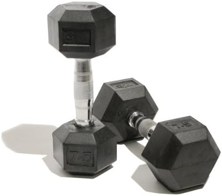Bodymax Men's Rubber Hex Dumbells (One Pair) -Silver, 20 Kg