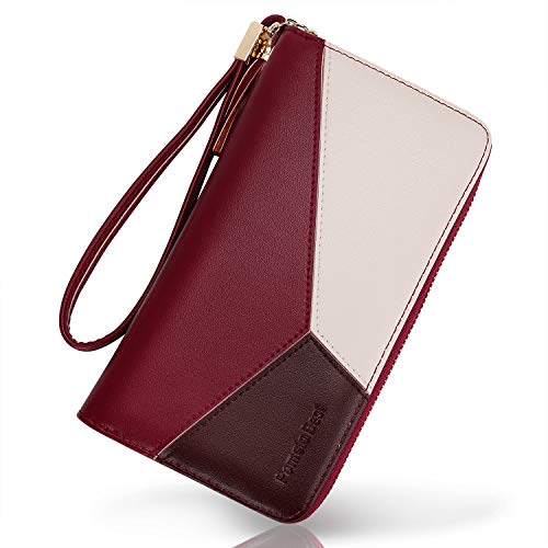 Wallets for Women with Multiple Card Slots and Roomy Compartment (Wristlet Type - Red)