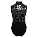Agoky Girls Floral Lace Ballet Dance Leotard Turtle Neck Retro Gymnastics Unitard Biketard Training Practice Outfit Dancewear