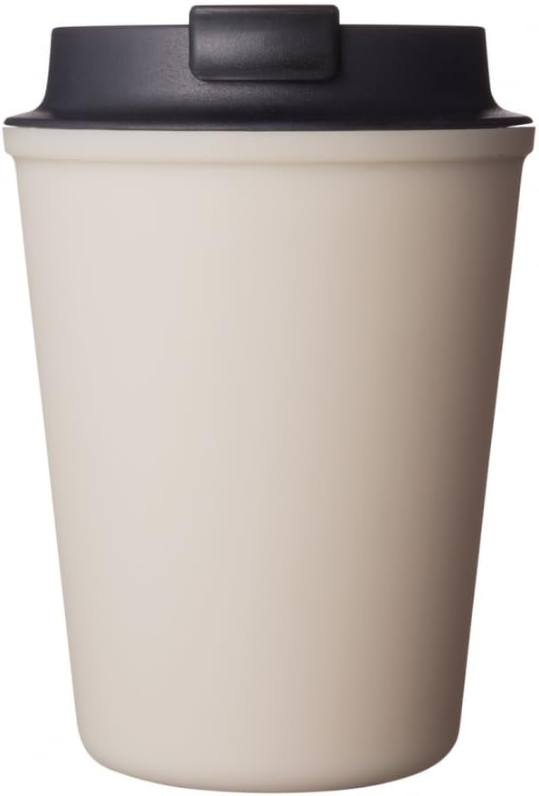 Rivers Drinkware Wallmug Double Walled Plastic Travel Cup, Beige, 9.4 x 9.4 x 13 cm