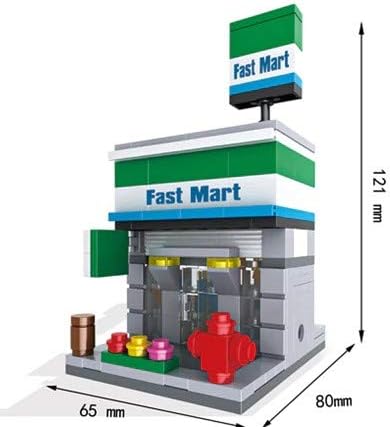 building blocks 3D Mini City Fast Mart with Free Storage Container