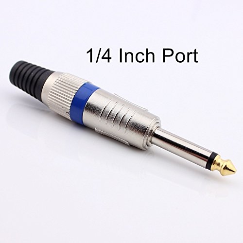 Bearstar Zinc Metal terminal Golden OFC Micriophone Cable Guitar Cable Premium Musical Instrument Cable (2-PACK 16FT TS)