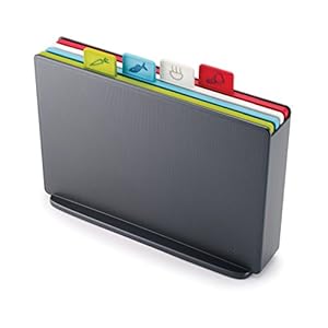 Joseph Joseph 60132 Index Chopping Board Set-Graphite, Set of 4, Regular