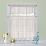 Curtain Fresh Arm and Hammer Odor-Neutralizing Tiers Set, 36-Inch, Ivory