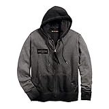 HARLEY-DAVIDSON Official Men's Felt Appliqué Slim Fit Hoodie, Black