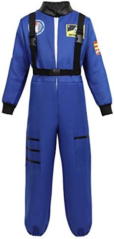 Children's Astronaut Costume Jumpsuit Dress up Role Play Costume for Kids Boys Girls Pretend Play Spaceman Suit Set