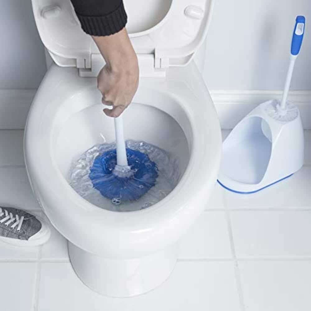 Mr. Clean Toilet Accessories 440436 Turbo Plunger And Bowl Brush Caddy