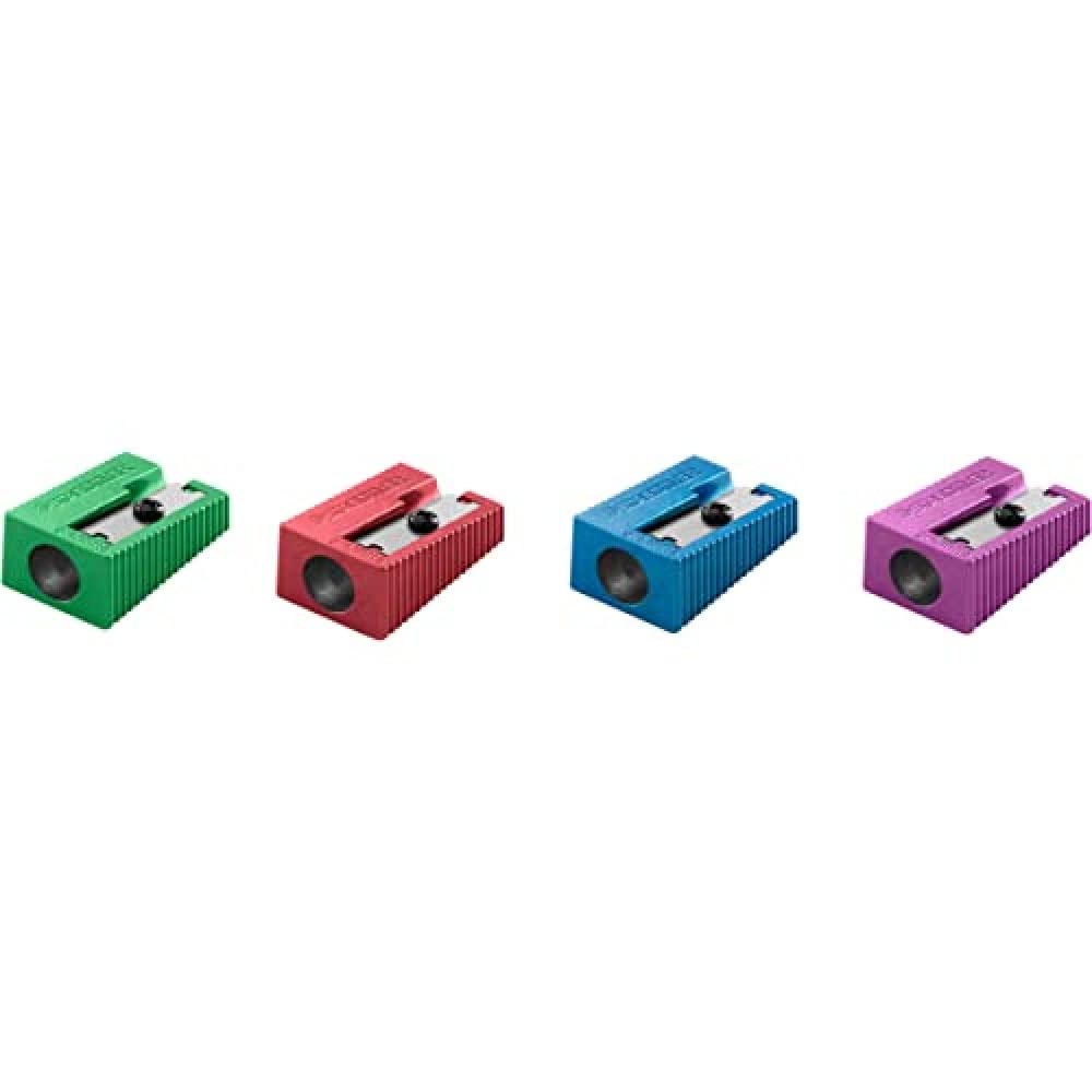 STAEDTLER 510 10 PR2 Stainless Steel Pencil Sharpener, Box of 20 Coloured Metal Sharpeners