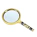 90mm Handheld 5X Loupe Magnifier Magnifying Glass Lens Perfect Viewing Small New -Gold
