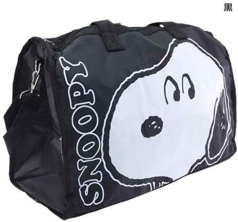 Amazon スヌーピー ボストンバッグ トラベルボストンバッグ フェイス 横顔 ピーナッツ ブラック シューズ バッグ